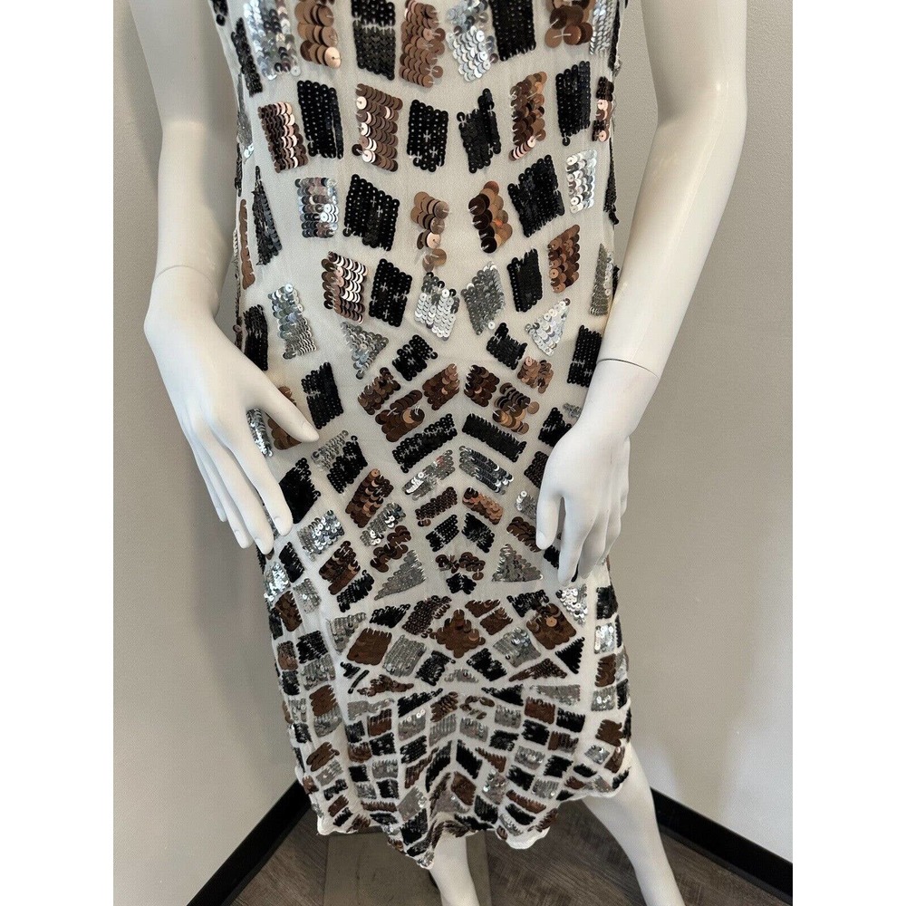 Tessora Womens Razor Back Hi Lo Multicolored Sequin Dress size XS NWT Orig $385 - Picture 4 of 16